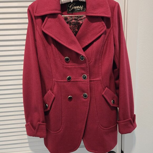Guess Women's Wool Blend Pea Coat Size M - Picture 1 of 7